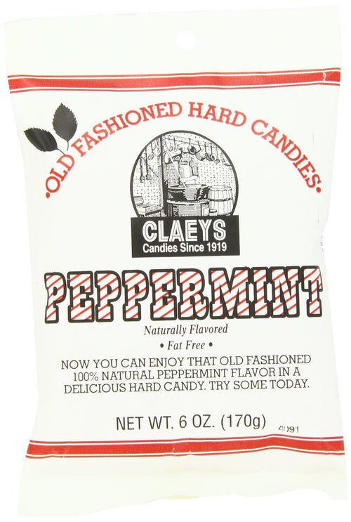 Claey's Natural Peppermint Drops, 6 oz (Pack of 12)