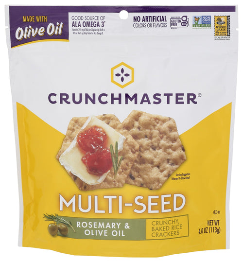 Crunchmaster Multi Seed Rosemary Olive Oil Crackers, Gluten Free, 4 oz