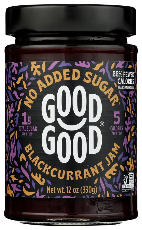 Good Good Blackcurrant Jam, No Added Sugar, 12 oz