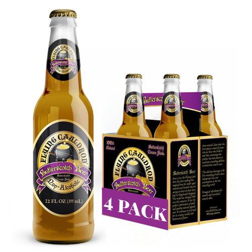 Flying Cauldron Vanilla Butterscotch Beer, 12 fl oz Bottle (Pack of 4)