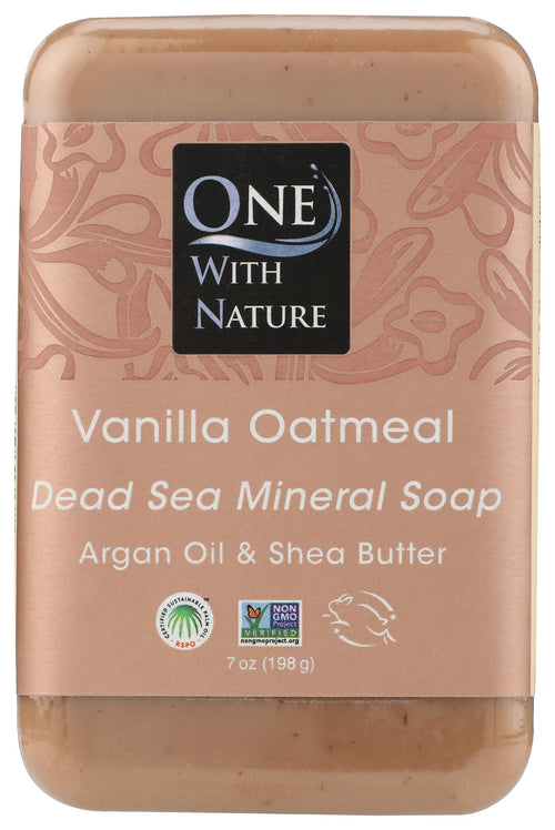 One With Nature Vanilla Oatmeal Dead Sea Mineral Soap, 7 oz