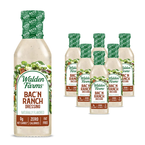 Walden Farms Bac'n Ranch Dressing, 12 oz (Pack of 6)