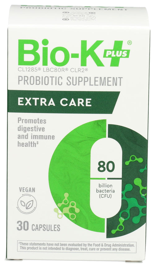 Bio-K+ Extra Care Probiotic Capsules, 80 Billion Active Bacteria, 30 Capsules
