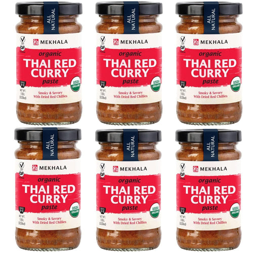 Mekhala Organic Thai Red Curry Paste, Hot, 3.53 oz (Pack of 6)