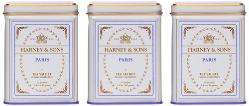 Harney & Sons Paris Black Tea Sachets, Classic Tin of 20 (Pack of 3)