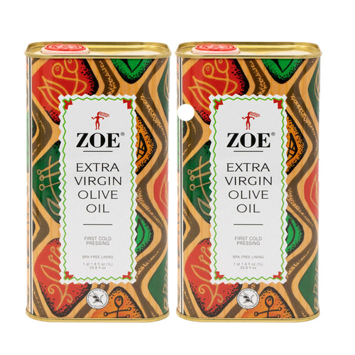 ZOE Extra Virgin Olive Oil, 1 L (33.8 fl oz) (Pack of 2)