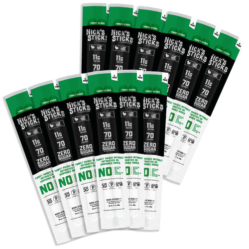 Nick's Sticks Clean & Balanced Free Range Turkey Snack Sticks (12 Pack of 2)