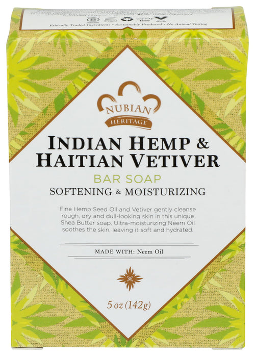 Nubian Heritage Indian Hemp Bar Soap, 5 oz