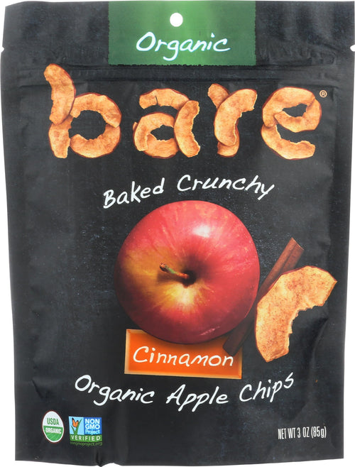 Bare Organic Baked Crunchy Apple Chips, Cinnamon, 3 oz
