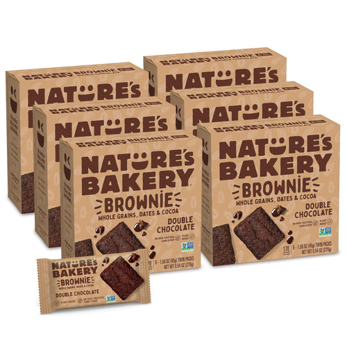 Nature's Bakery Double Chocolate Brownie Bars, Nut Free (Pack of 36)