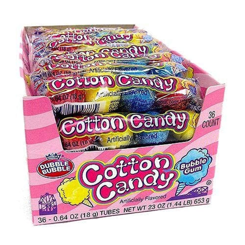 Dubble Bubble Cotton Candy Bubble Gum, 4 Pieces per Sleeve, 36 Count