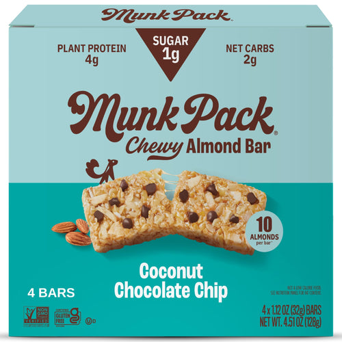 Munk Pack Keto Granola Bar, Coconut Cocoa Chip, 1.12 oz (4 Count)