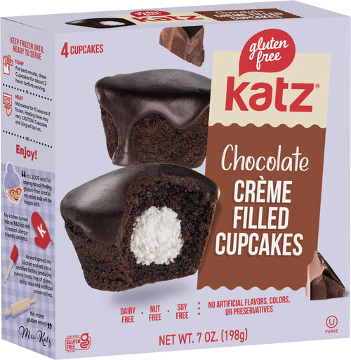 Katz Gluten Free Chocolate Creme Filled Cupcakes, 7 oz