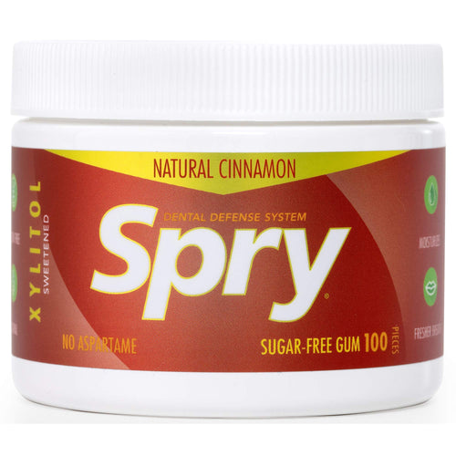 Spry Natural Xylitol Chewing Gum, Cinnamon, 100 Count