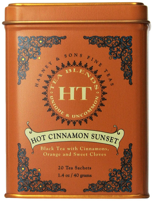 Harney & Sons Hot Cinnamon Sunset Tea, 20 Count (Pack of 4)