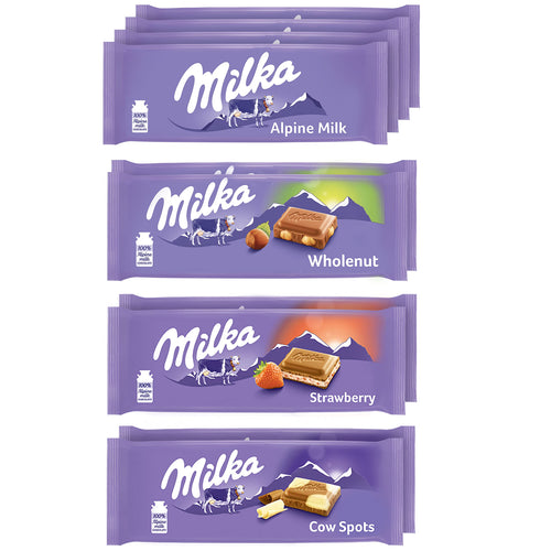 Milka European Chocolate Bars Variety Pack, 3.52 oz (10 Bars)