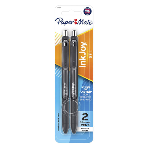 Paper Mate InkJoy Gel Pens, Medium Point, Black (Pack of 2)