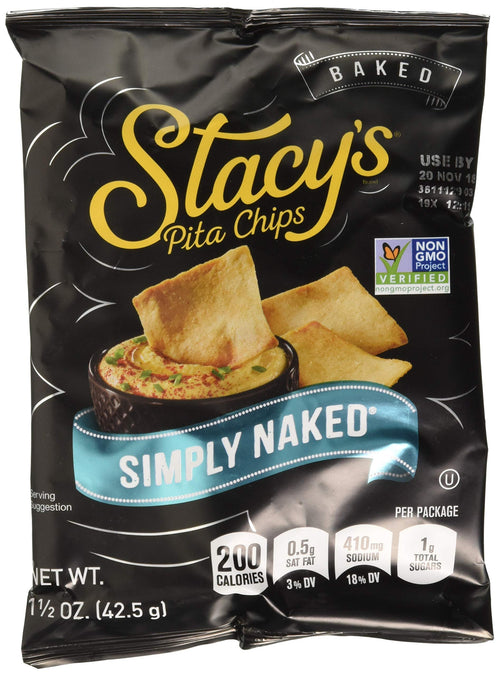 Stacy's Simply Naked Pita Chips, 1.5 oz Bags (Pack of 24)