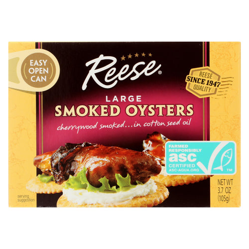 Reese Colossus Smoked Oysters, 3.7 oz