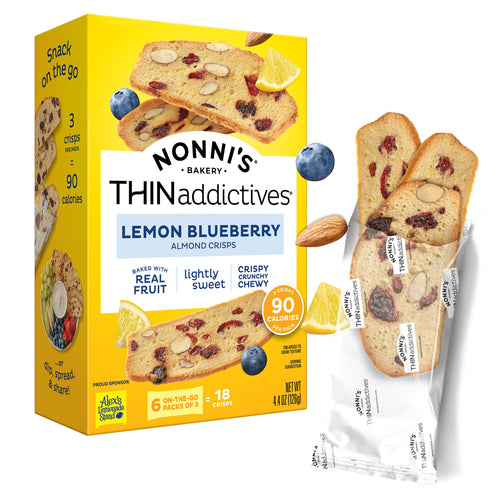 Nonni's Thinaddictives Lemon Blueberry Thin Cookies, 6 On-the-Go Packs