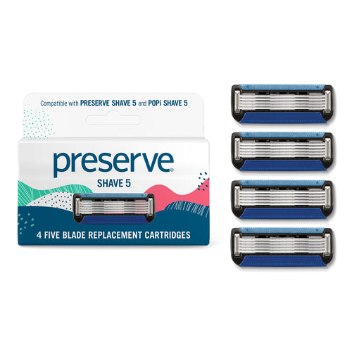 Preserve Shave 5 Blade Classic Razor Refills, 4 Pack