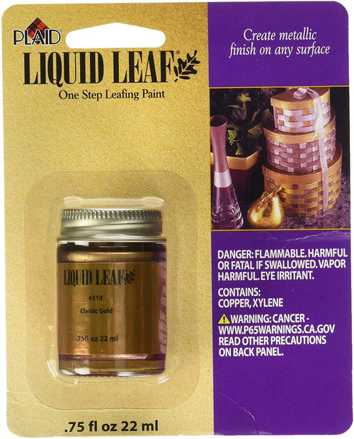 Plaid Craft Liquid One Step Leafing Paint, Classic Gold, 0.75 fl oz