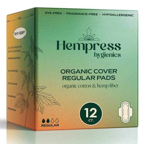 Hempress Hygienics Organic Slim Sanitary Pads, Regular, 12 Count