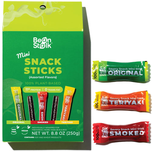 Bean Stalk Savory Vegan Mini Snack Sticks, Assorted Flavors