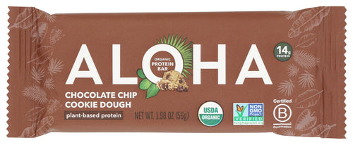 Aloha Organic Protein Bar, Chocolate Chip Cookie Dough, 1.98 oz