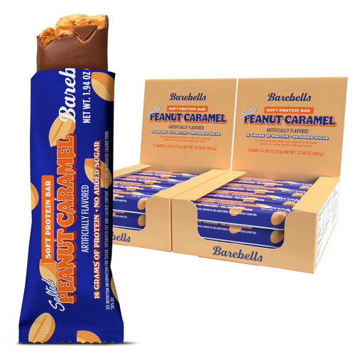 Barebells Soft Protein Bars, Salted Peanut Caramel, 16 g Protein, 24 Bars (2 Packs of 12)