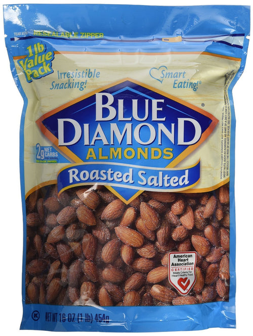 Blue Diamond Roasted Salted Almonds, 16 oz (Pack of 3)