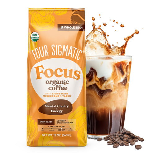 Four Sigmatic Dark Roast Organic Whole Bean Mushroom Coffee, 12 oz