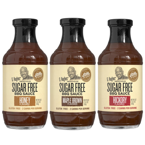 G Hughes Smokehouse Sugar Free BBQ Sauce Sampler, 18 oz (Pack of 3)