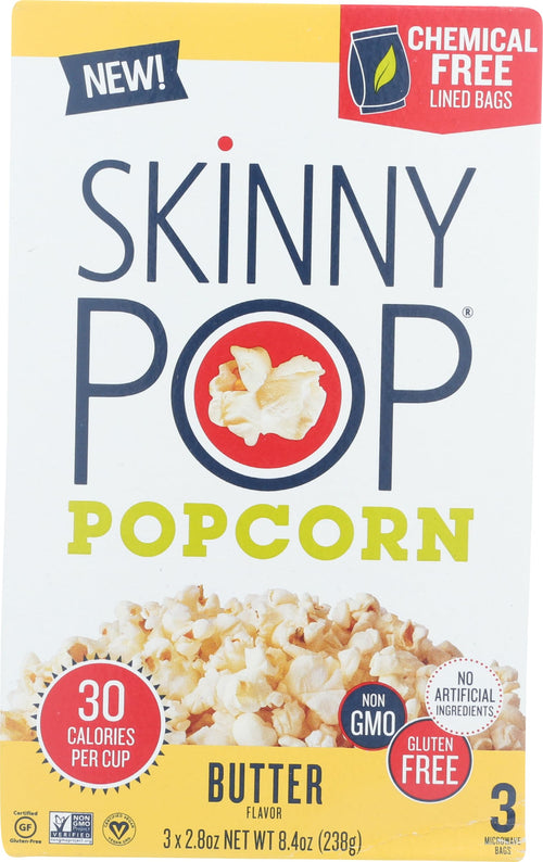 SkinnyPop Butter Popcorn, 2.8 oz (Pack of 3)