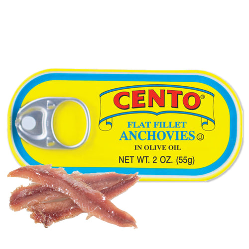 Cento Flat Fillet Anchovies in Olive Oil, 2 oz