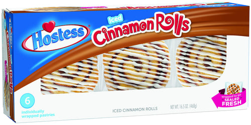 Hostess Iced Cinnamon Rolls Danish Snack Cakes