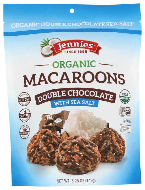Jennies Organic Double Chocolate Macaroons with Sea Salt, 5.25 oz