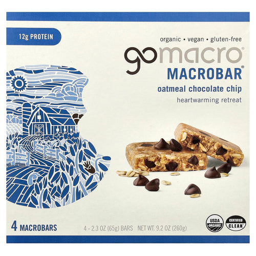 GoMacro Oatmeal Chocolate Chip Bars, 2.3 oz (4 Count)