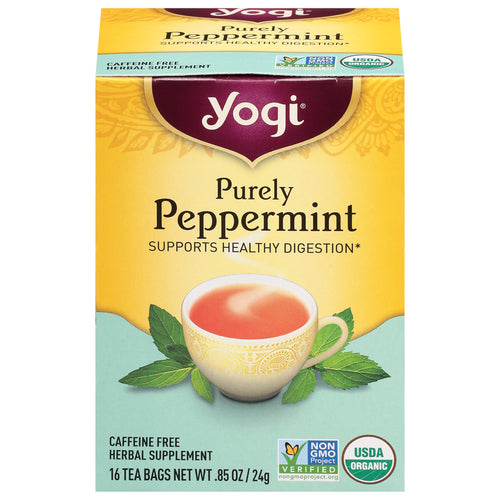 Yogi Purely Peppermint Herbal Tea Bags, 16 Count