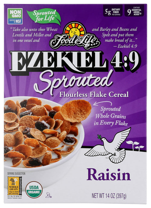 Food for Life Sprouted Flakes Cereal, Raisin, Organic, 14 oz
