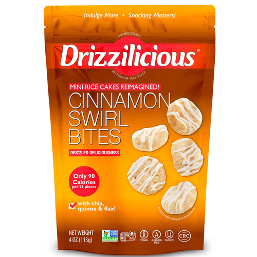 Drizzilicious Mini Flavored Rice Cakes, Cinnamon Swirl, 4 oz