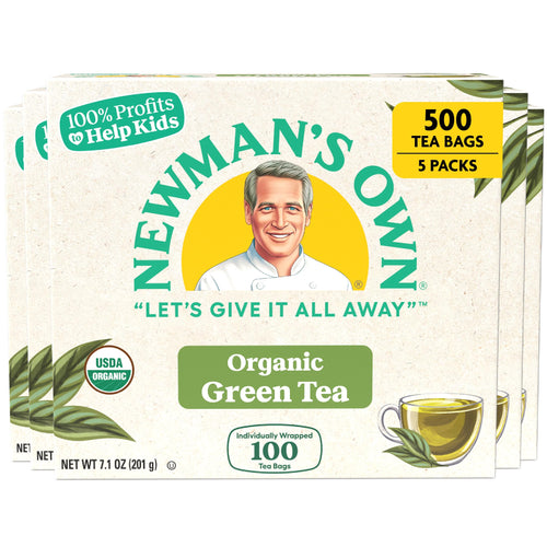 Newman's Own Organics Green Tea, 100 Count (Pack of 5)