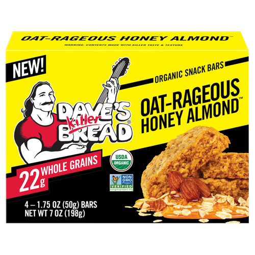 Dave's Killer Bread Oat-Rageous Honey Almond Organic Snack Bars (4 Bars)
