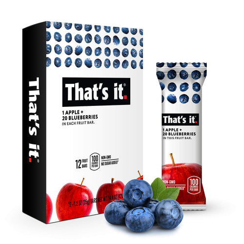 That's It Apple + Blueberry Fruit Bars, 12 Count