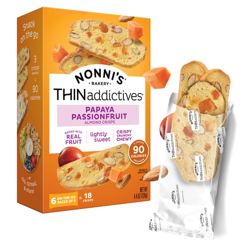 Nonni's THINaddictives Papaya Passionfruit Thin Cookies, 6 On-the-Go Packs