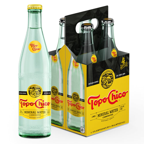 Topo Chico Classic Sparkling Mineral Water, 12 fl oz Glass Bottles (Pack of 4)