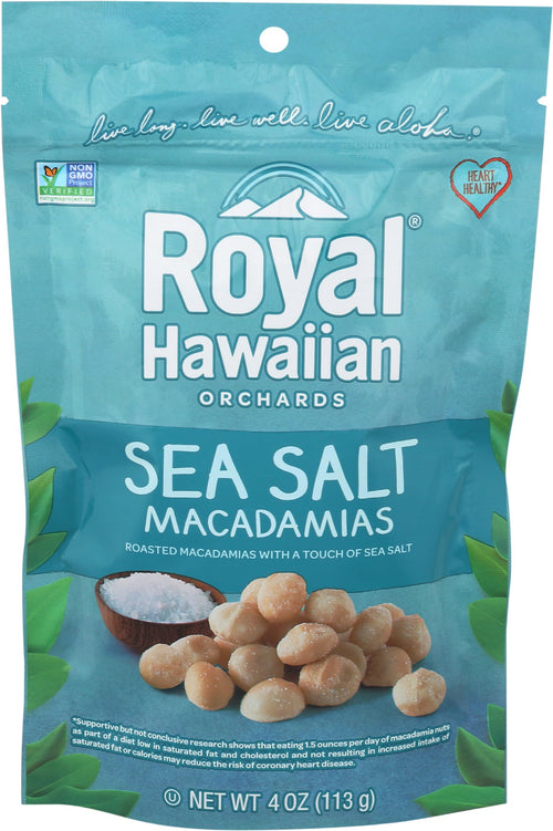 Royal Hawaiian Orchards Macadamia Nuts, Sea Salt, 4 oz