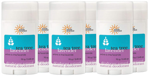 Earth Science Aluminum-Free Lavender and Tea Tree Deodorant, 2.45 oz (Pack of 6)