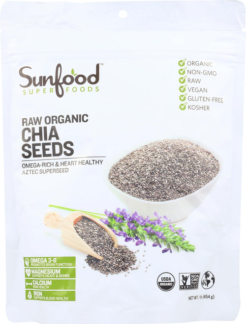 Sunfood Superfoods Raw Organic Chia Seeds, 1 lb