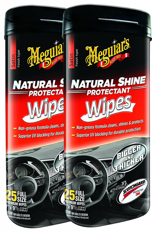 Meguiar's Natural Shine Wipes Auto Surface Protector, 25 Count